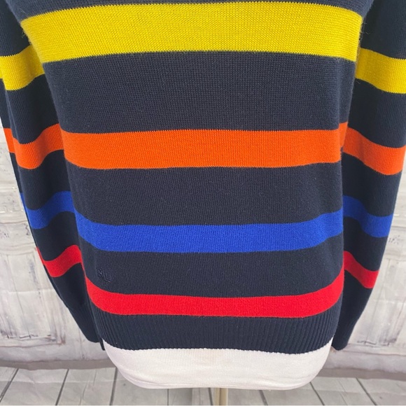 Ralph Lauren Size PS Small Petite Navy Blue Red Green Striped Cotton Sweater NWT - Picture 7 of 12